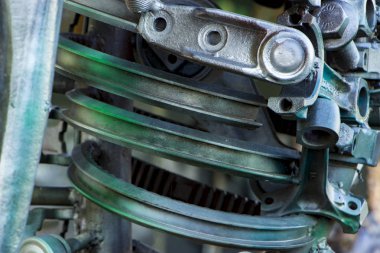 Soyut metal doku. Motorları eski metal parçaları