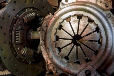 Soyut metal doku. Motorları eski metal parçaları
