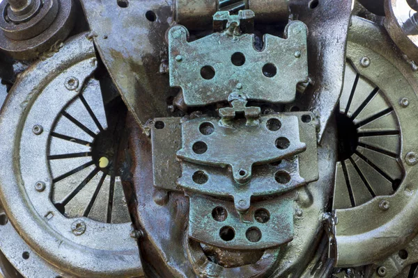 Textura metálica abstrata. De partes metálicas antigas de motores — Fotografia de Stock