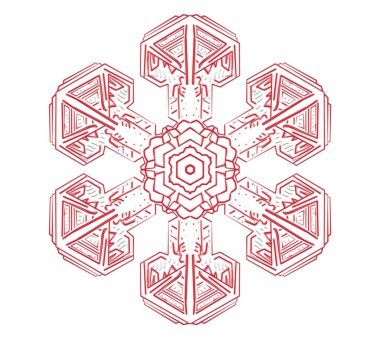 Beyaz arkaplanda bir kar tanesi, resimleme.