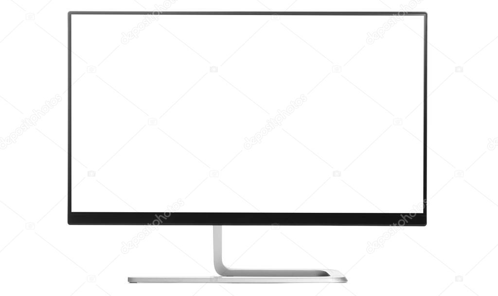 Modern 4k monitor isolated on a white background