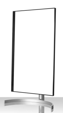 Beyaz tablo ve ışık arkaplan üzerindeki modern monitör.