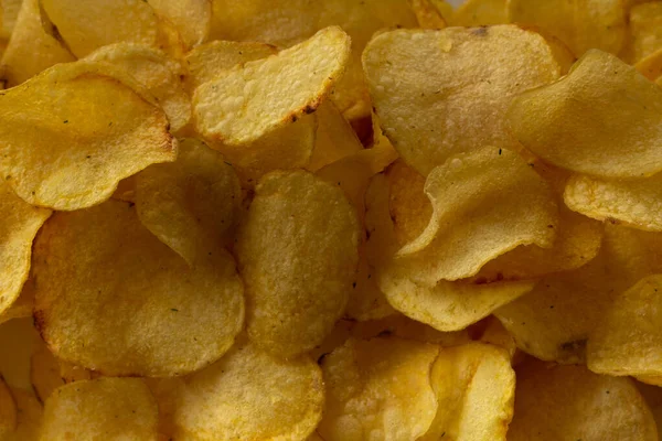 Textura frita papas fritas doradas, primer plano —  Fotos de Stock