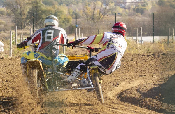 October 24, 2019 Ukraine Irpen: World Motocross Championship on motorcycles with a stroller — Stock Photo, Image