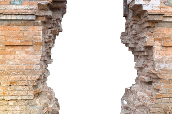 Fragmento de pared en ruinas de la antigua mansión. Elemento para el diseño. Fondo antiguo . — Foto de Stock