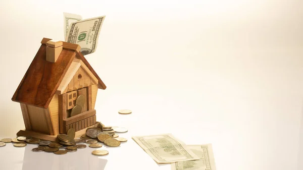 The concept of accumulation of money for habitation purchase house. — Stock Photo, Image