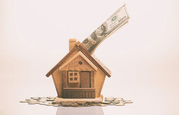 The concept of accumulation of money for habitation purchase house. — Stock Photo, Image