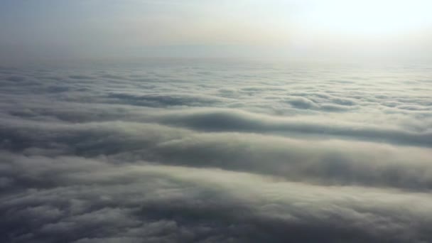 Aerial video dawn over the clouds drone shot — Stock Video