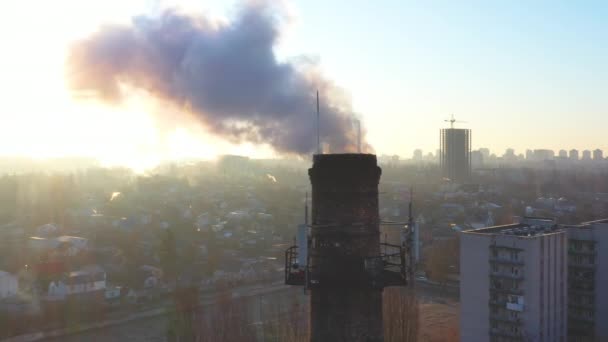 Tubo Caldeira Produz Gases Nocivos Para Atmosfera Alterações Climáticas — Vídeo de Stock