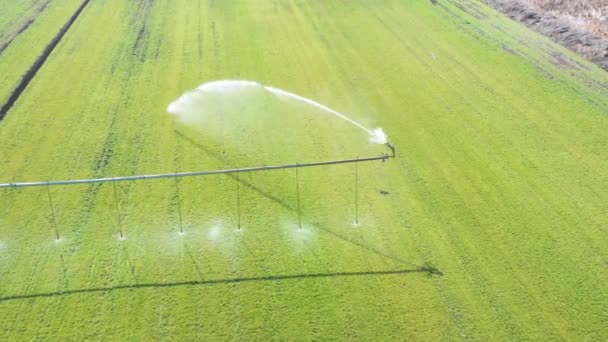 Sistema de pivô de irrigação rega campo agrícola — Vídeo de Stock