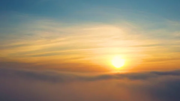 Amanecer Atardecer Sobre Las Nubes Vista Desde Avión Relajación Meditación — Foto de Stock