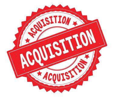 Edinme kırmızı metin damgası, zig zag kenarlıklı yuvarlak.