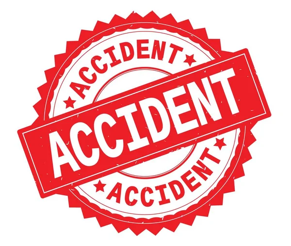 ACCIDENT red text round stamp, with zig zag border. — Stock Photo, Image