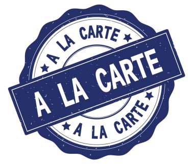 Mavi yuvarlak rozet yazılı bir alakart metin.