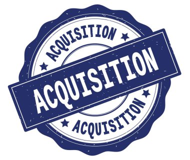 Mavi yuvarlak rozet yazılı edinme metin.