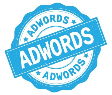 Adwords metin, camgöbeği yuvarlak rozet yazılmış.