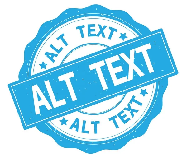 Текст ALT TEXT, написаний на блакитному круглому значку . — стокове фото