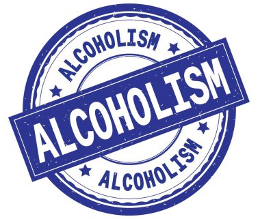Alkolizm, mavi yuvarlak pencere boyutu üzerinde yazılı metin.