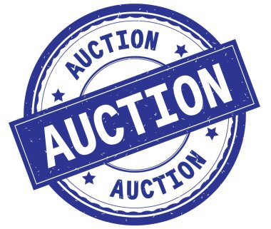 Açık artırma, mavi yuvarlak pencere boyutu üzerinde yazılı metin.