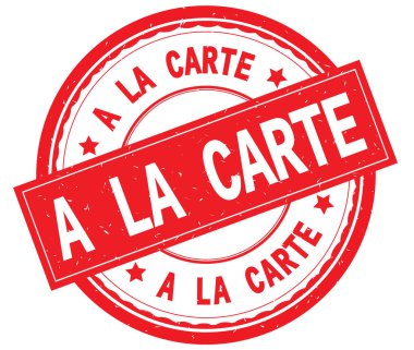 A La Carte yazılı metin kırmızı yuvarlak lastik damgası.