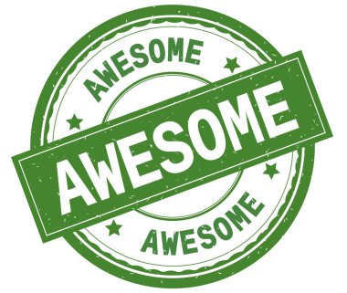 Korku veren, yazılı metin yeşil yuvarlak lastik damgası.