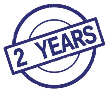 2 yıl metin, mavi daire basit damga yazılmış.