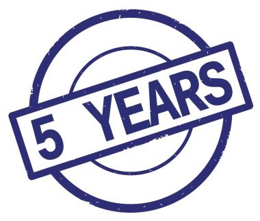 5 yıl metin, mavi daire basit damga yazılmış.
