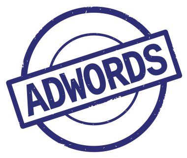 Adwords metin, mavi daire basit damga yazılmış.