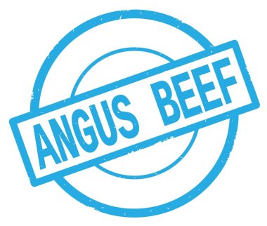 Angus Beef metin, camgöbeği basit daire damga yazılmış.