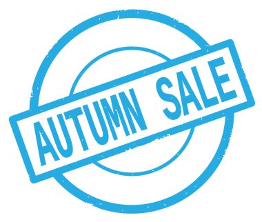 Sonbahar satış metin, camgöbeği basit daire damga yazılmış.