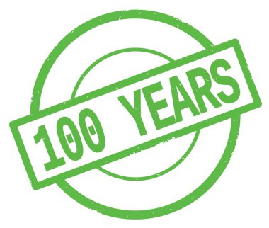 100 yıl metin, yeşil daire basit damga yazılmış.