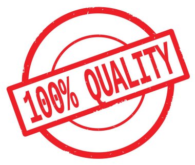 Yüzde 100 kalite metin, kırmızı daire basit damga yazılmış.