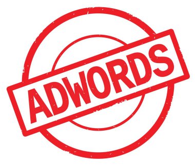 Adwords metin, kırmızı daire basit damga yazılmış.