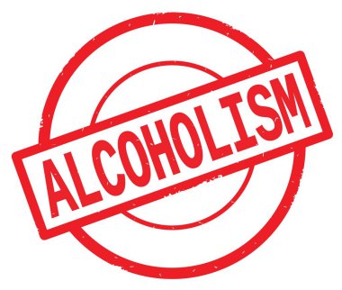 Alkolizm metin, kırmızı daire basit damga yazılmış.
