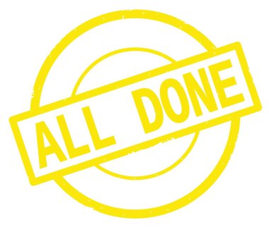 Sarı daire basit damgası yazılmış tüm bitmiş metni.