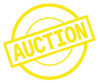 Sarı daire basit damgası yazılmış açık artırma metni.