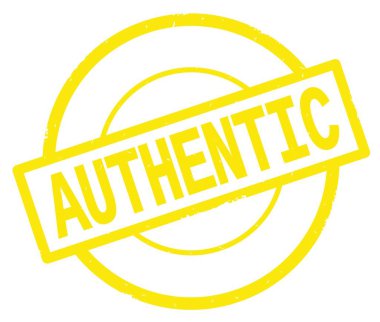 Sarı daire basit damgası yazılı otantik metin.