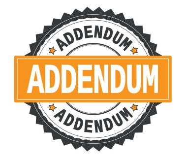 Ek metin gri ve turuncu yuvarlak damga, zig zag borde ile