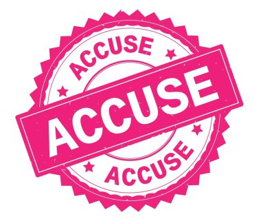 Pembe suçlamak metin damgası, zig zag kenarlıklı yuvarlak.