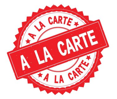 A La Carte kırmızı metin damgası, zig zag kenarlıklı yuvarlak.