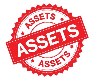 Varlıkları kırmızı metin damgası, zig zag kenarlıklı yuvarlak.