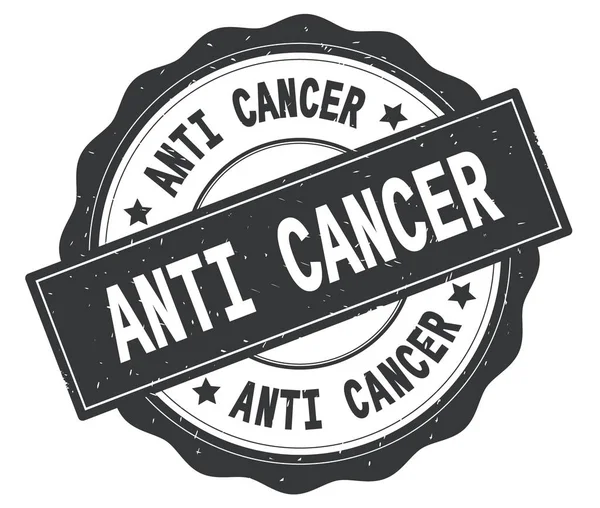 ANTI CANCER tekst, skrevet på grå runde badge . - Stock-foto