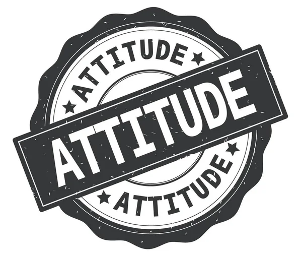 ATTITUDE text, written on grey round badge. — Stock Photo, Image