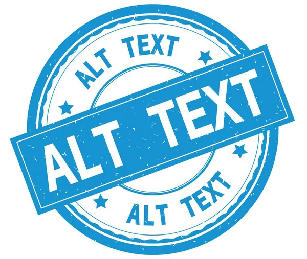 Alt-Text, skriven text på cyan runda gummistämpel. — Stockfoto
