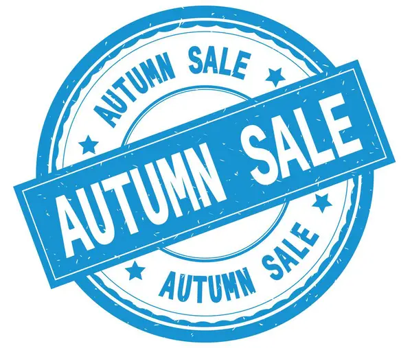 AUTUMN SALE , written text on cyan round rubber stamp. — Stock Photo, Image