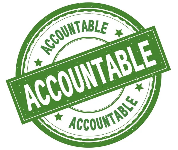 ACCOUNTABLE , written text on green round rubber stamp. — Stock Photo, Image