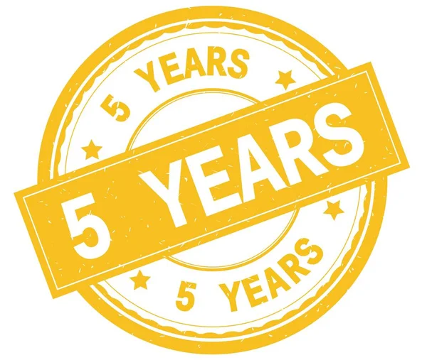 5 YEARS , written text on yellow round rubber stamp. — Stock Photo, Image