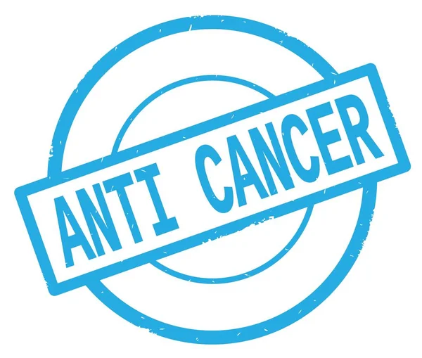 ANTI CANCER tekst, skrevet på cyan simpel cirkel stempel . - Stock-foto