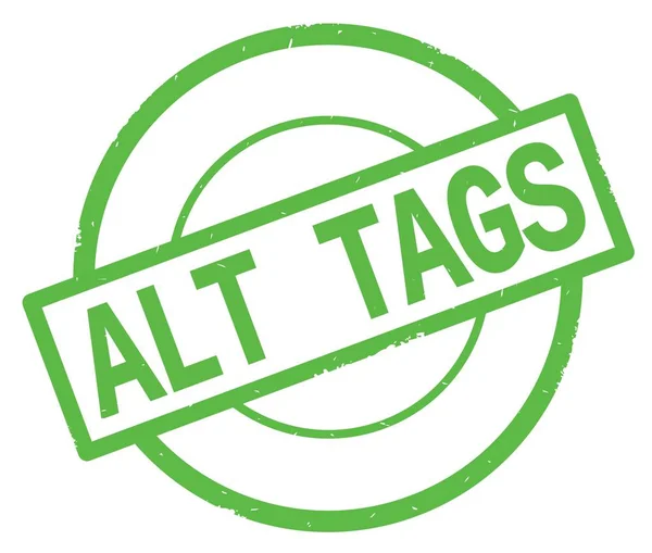 Текст ALT TAGS, написаний на позначці зеленого простого кола . — стокове фото