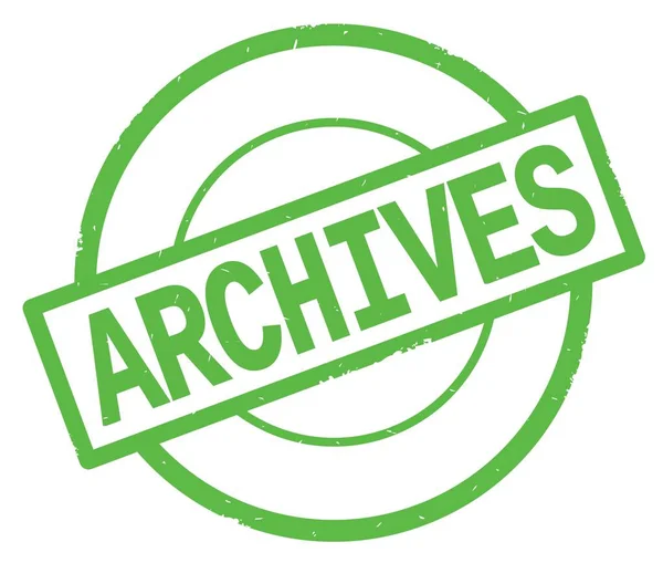 Archivtext, geschrieben auf grünem einfachen Kreisstempel. — Stockfoto